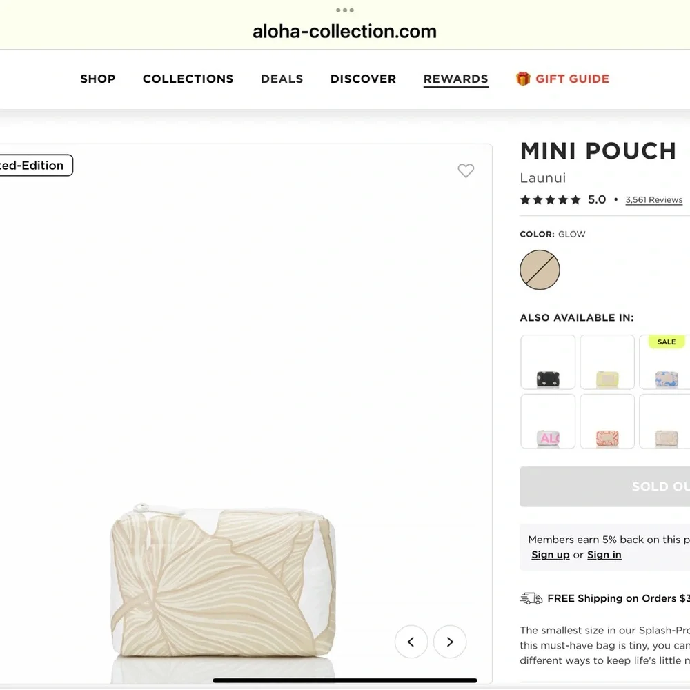 ALOHA Collection Launui Mini Pouch in Glow